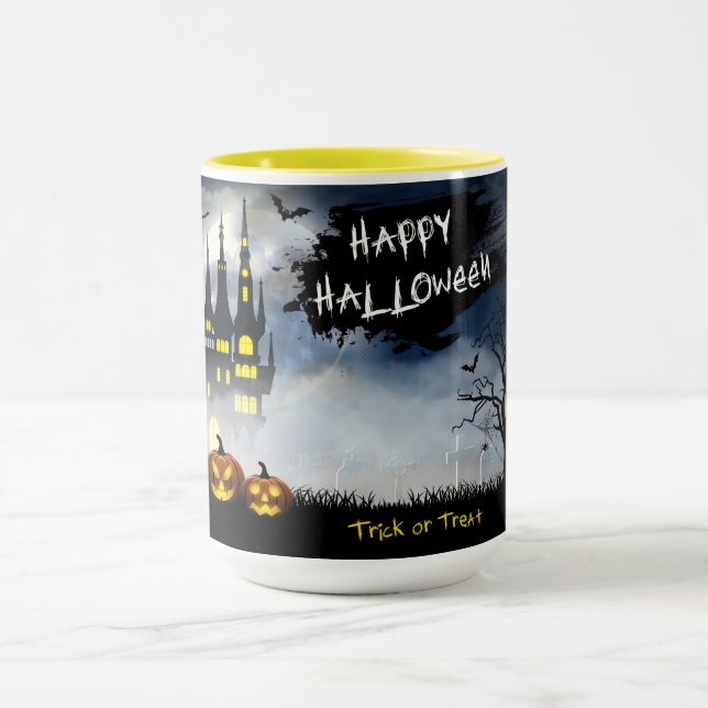 Happy Halloween Haunted Scene Mug (Center)