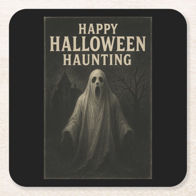 Happy Halloween Haunting - Spooky Table Coasters (Front)