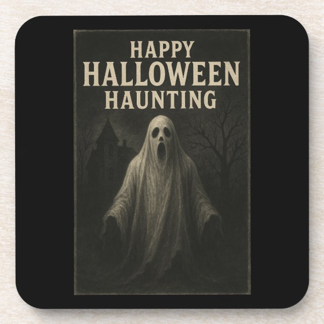 Happy Halloween Haunting - Spooky Table Coasters (Front)