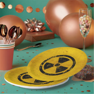 Happy Halloween Hazard Radiation Warning Paper Plate
