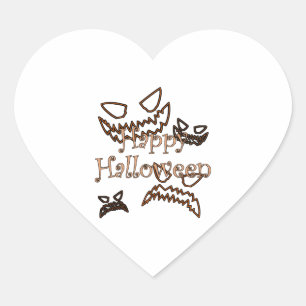 happy Halloween        Heart Sticker