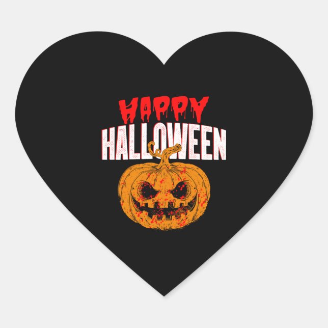 Happy Halloween   Heart Sticker (Front)