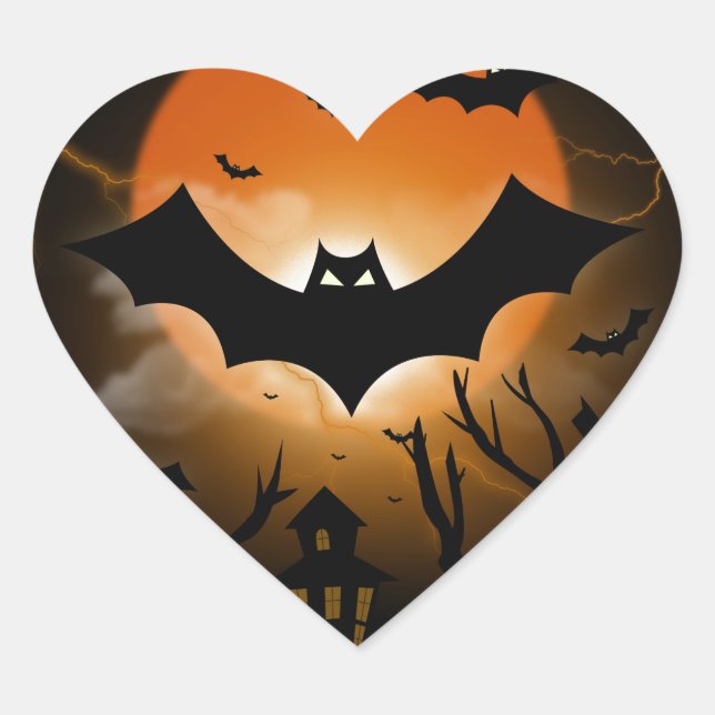 Happy Halloween Heart Sticker (Front)