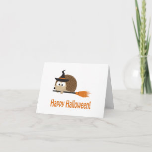 Happy Halloween! Hedgehog Witch Card