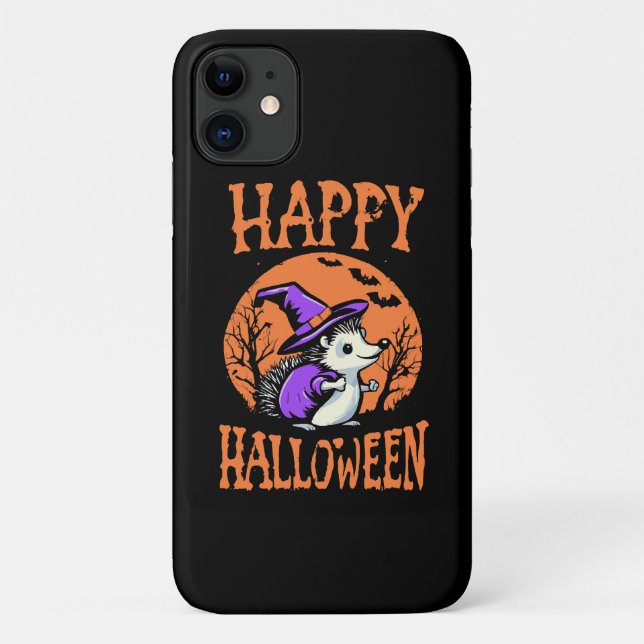 Happy Halloween Hedgehog Witch Case-Mate iPhone Case (Back)