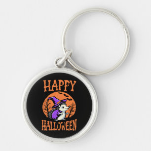 Happy Halloween Hedgehog Witch Key Ring