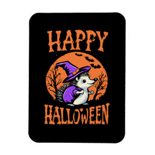 Happy Halloween Hedgehog Witch Magnet