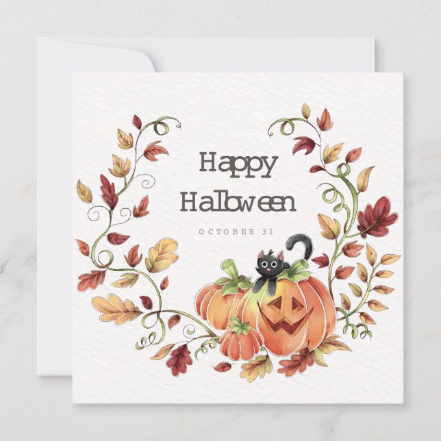 Happy Halloween Holiday Card (Front)