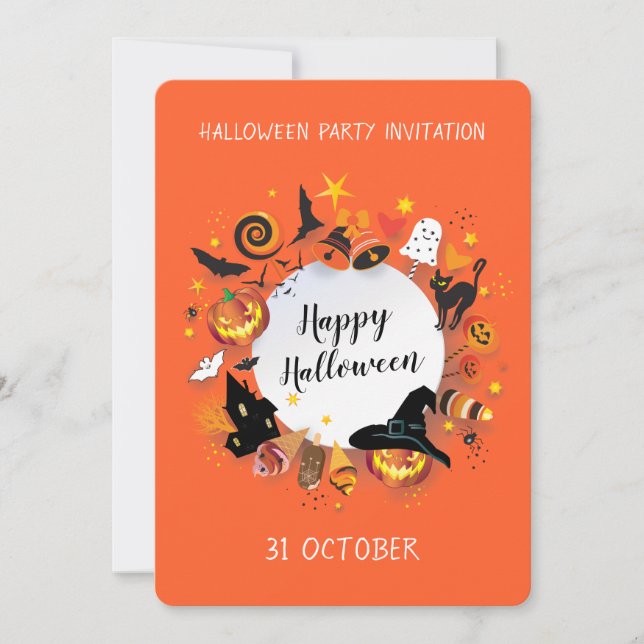 Happy Halloween Holiday Party Trendy design (Front)