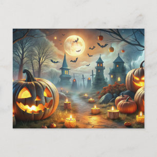 happy halloween holiday postcard