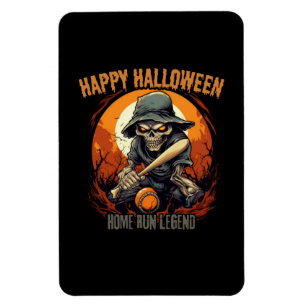Happy Halloween, Home run, baseball Magnet