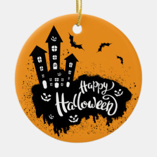 Happy Halloween House Ceramic Tree Decoration