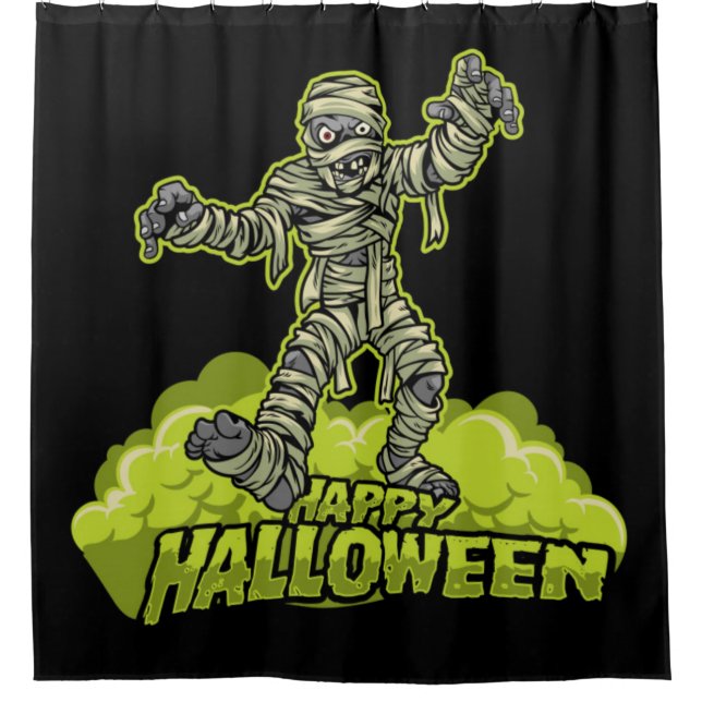 Happy Halloween Hungry Mummy Shower Curtain (Front)