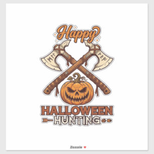 Happy Halloween Hunting Crossed Axes Pumpkin Runes