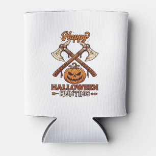 Happy Halloween Hunting Crossed Axes Pumpkin Runes Can Cooler