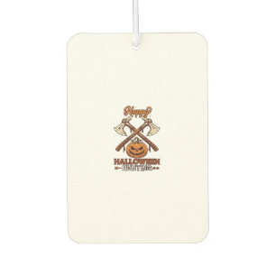 Happy Halloween Hunting Crossed Axes Pumpkin Runes Car Air Freshener