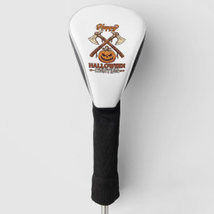 Happy Halloween Hunting Crossed Axes Pumpkin Runes Golf Head Cover