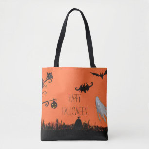 Happy Halloween Illustration Tote Bag