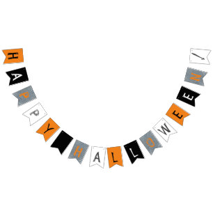 Happy Halloween in Halloween colours Bunting