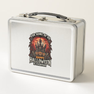 Happy Halloween Is Everyday Haunted Castle Pumpkin Metal Lunch Box