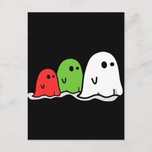 Happy Halloween Italian Ghosts Kawaii Cute Postcard