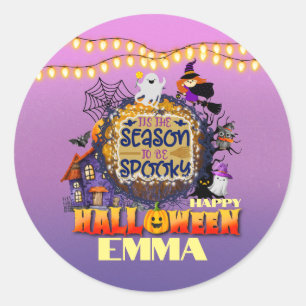 Happy Halloween It's Spooky Season Celebration Classic Round Sticker