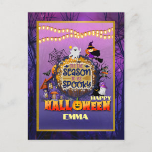 Happy Halloween It's Spooky Season Celebration Holiday Postcard