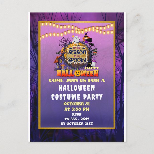 Happy Halloween It's Spooky Season Celebration Postcard (Front)