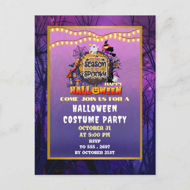 Happy Halloween It's Spooky Season Celebration Postcard (Front)