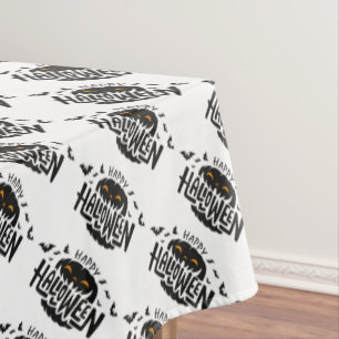 Happy Halloween Jack-O-Lantern and Bats Tablecloth