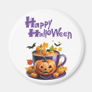 Happy Halloween Jack-O-Lantern Brew Cup Magnet