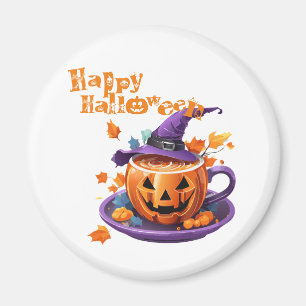 Happy Halloween Jack-O-Lantern Brew Cup Magnet