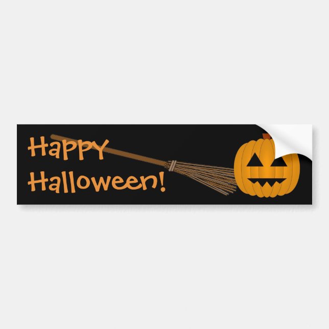 Happy Halloween Jack-O-Lantern Bumper Sticker (Front)