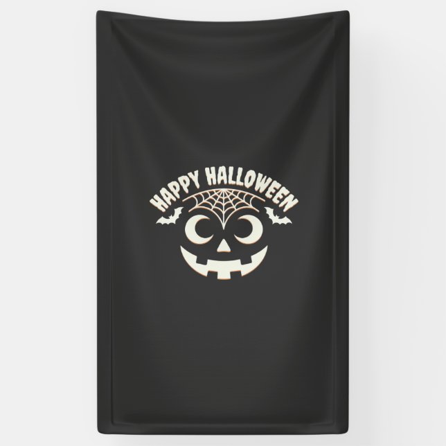 Happy Halloween Jack-O-Lantern Face Design_1 Banner (Vertical)