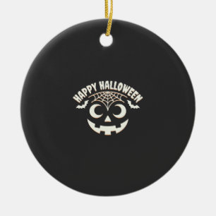Happy Halloween Jack-O-Lantern Face Design_1 Ceramic Tree Decoration
