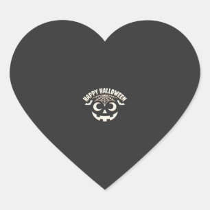 Happy Halloween Jack-O-Lantern Face Design_1 Heart Sticker