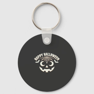 Happy Halloween Jack-O-Lantern Face Design_1 Key Ring