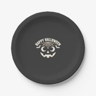 Happy Halloween Jack-O-Lantern Face Design_1 Paper Plate
