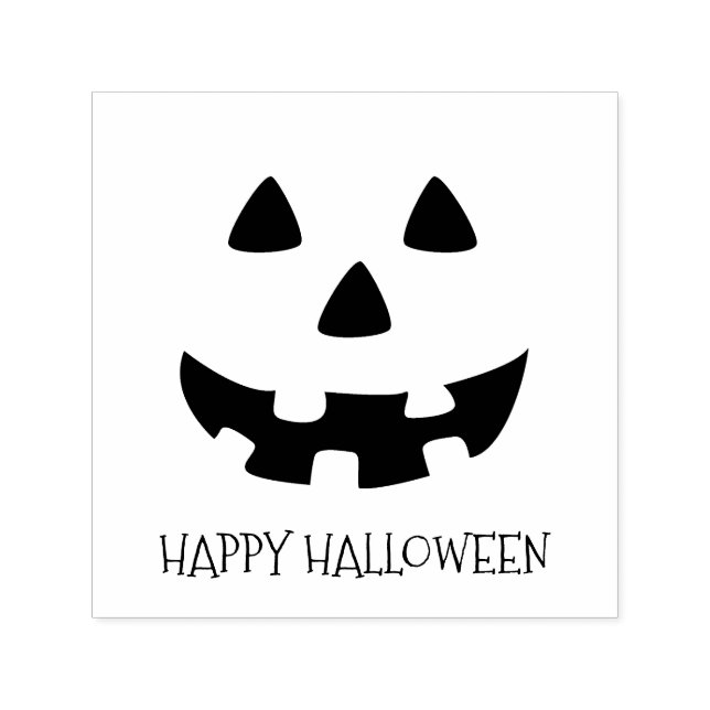 Happy halloween jack o lantern face self-inking stamp (Design)