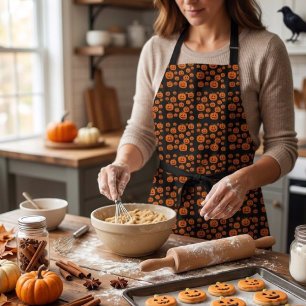 Happy Halloween Jack O Lantern Illustrative Art Apron