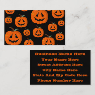 Happy Halloween Jack O Lantern Illustrative Art Business Card