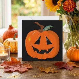 Happy Halloween Jack O Lantern Illustrative Art Card