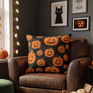 Happy Halloween Jack O Lantern Illustrative Art Cushion