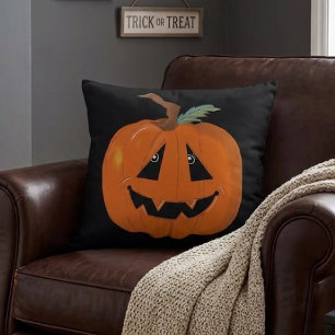 Happy Halloween Jack O Lantern Illustrative Art Cushion