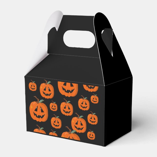Happy Halloween Jack O Lantern Illustrative Art Favour Box (Front Side)