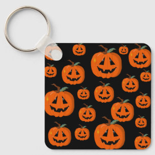 Happy Halloween Jack O Lantern Illustrative Art  Key Ring