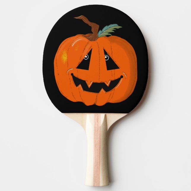 Happy Halloween Jack O Lantern Illustrative Art Ping Pong Paddle (Front)