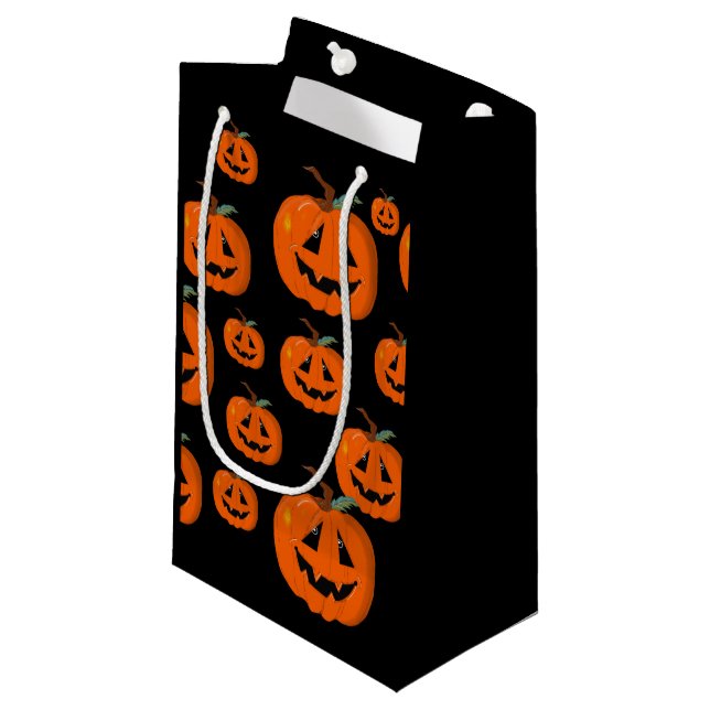 Happy Halloween Jack O Lantern Illustrative Art Small Gift Bag (Front Angled)