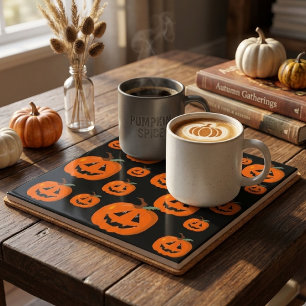 Happy Halloween Jack O Lantern Illustrative Art Tile