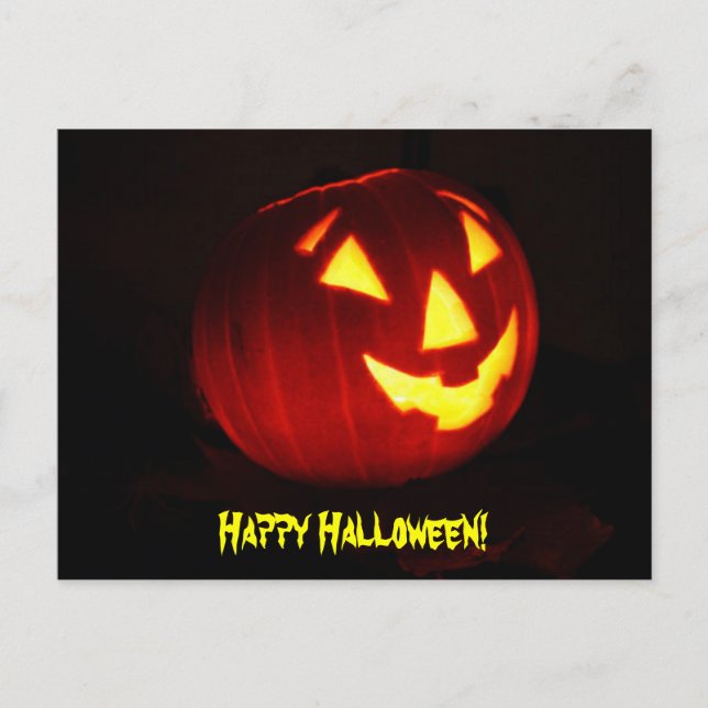 Happy Halloween Jack o' Lantern Postcard (Front)